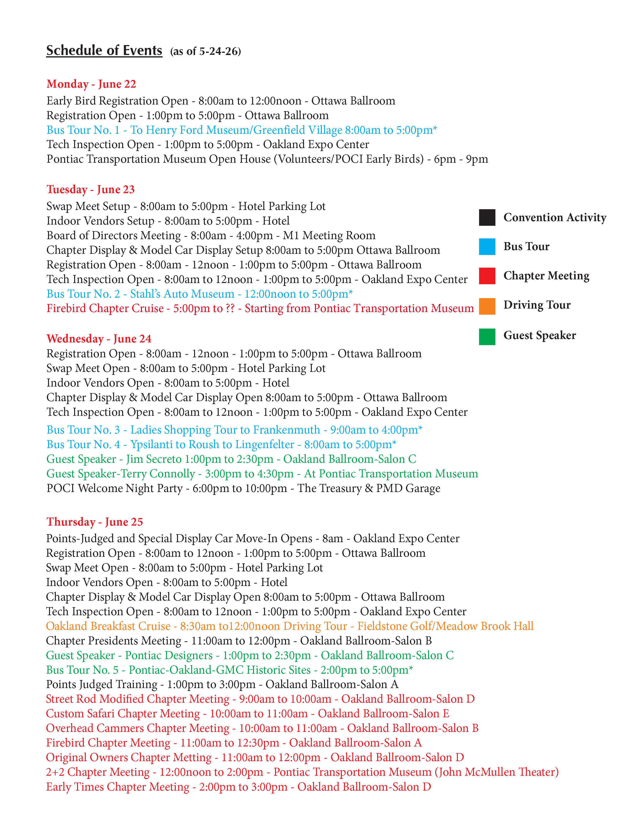 Convention Schedule of Events 5 15 26 Page 1 Convention Schedule of Events 5 15 26 Page 1