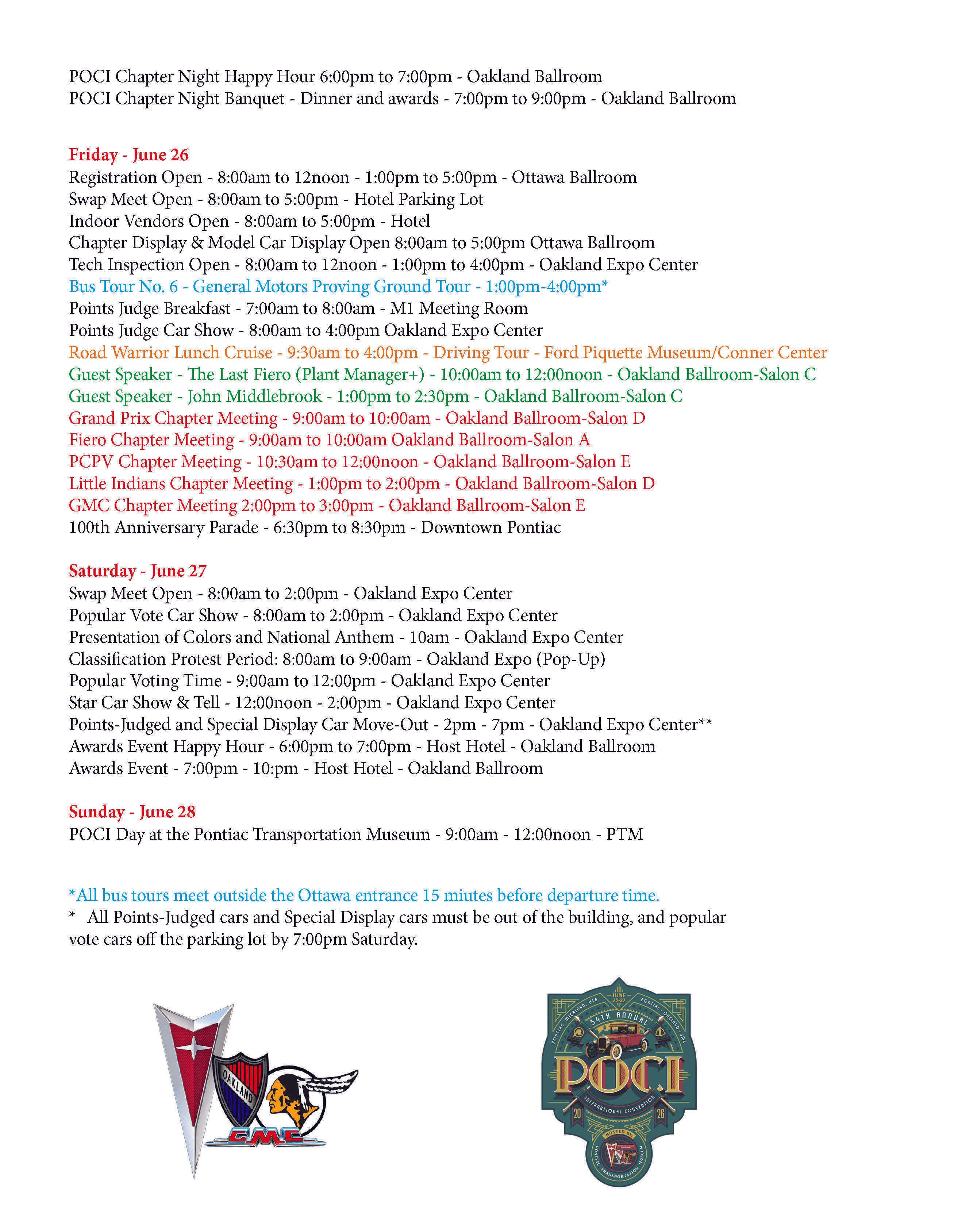 Convention Schedule of Events 5 15 26 Page 2 Convention Schedule of Events 5 15 26 Page 2