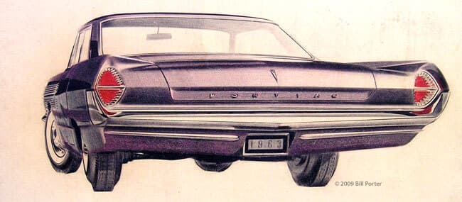 Pontiac Bonneville rear design sketch 1963 courtesy of Bill Porter 1 Pontiac Bonneville rear design sketch 1963 courtesy of Bill Porter 1