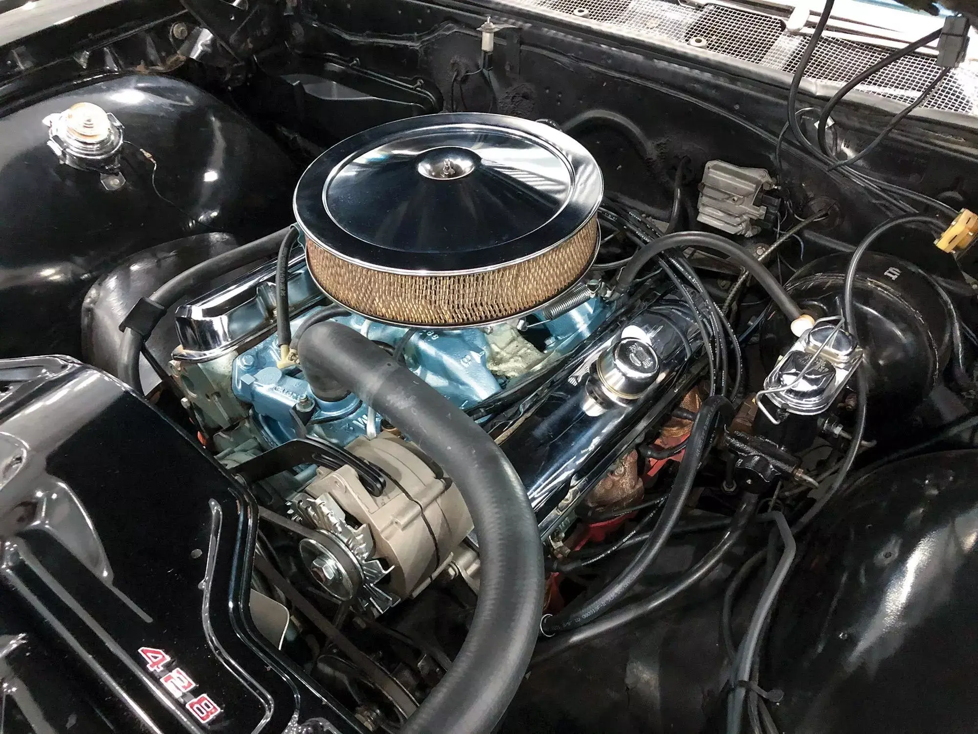Color closeup of the 428 engine in a 1967 pontiac catalina 2 2 jpg